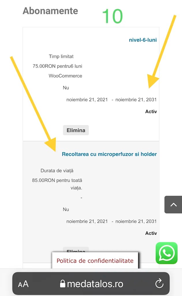 Cum apar informațiile produselor virtuale?