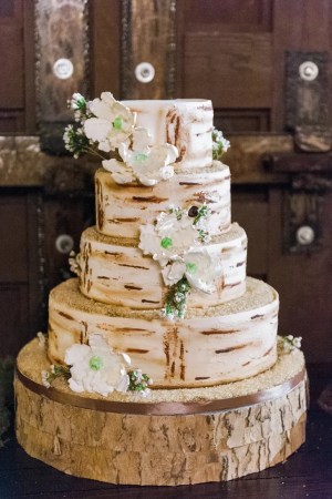 cake rustic birch bark painted hand homestead