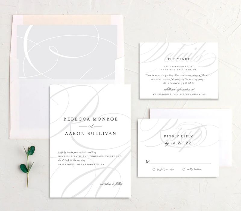 Exquisite Initials Wedding Invitations - Premium Ocean Illustration Gallery - Mobile