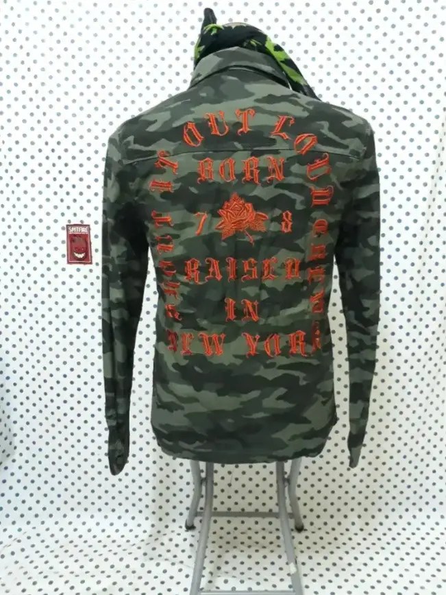 Military script h&m camo military jacket