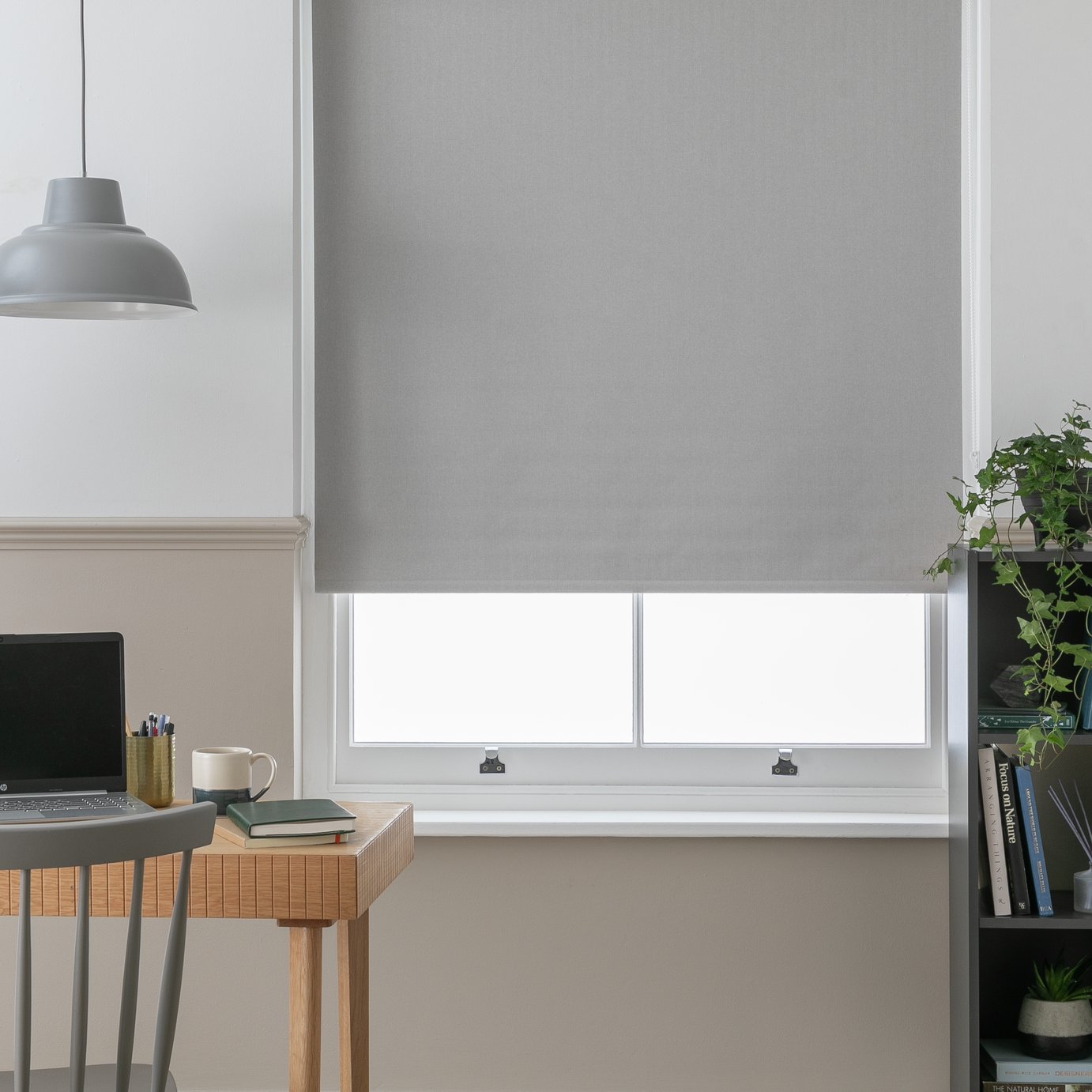 Grey roller blinds