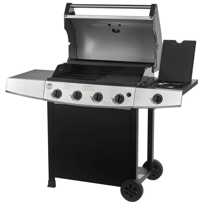 Barbecue Gaz Roster 5 Brûleurs Dont 1 Latéral Avec Plancha Et Grille De