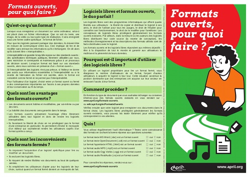 Aperçu du verso du poster : Formats ouverts, pourquoi faire ?
