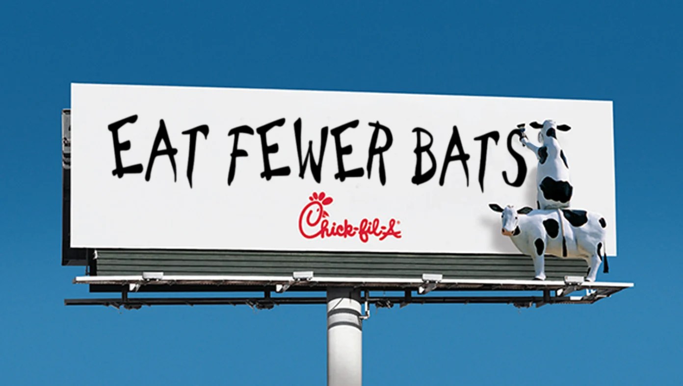 Chick-fil-a temporarily changes slogan to 'eat fewer bats'