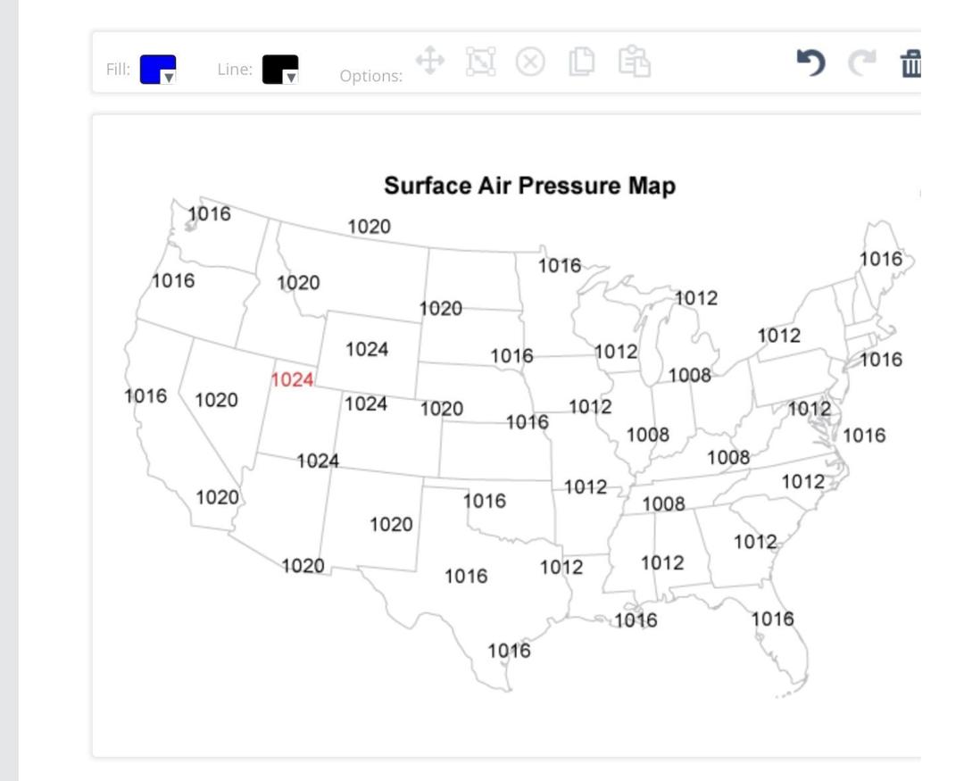 FREE This Map Shows The Surface Air Pressure Across The United States 