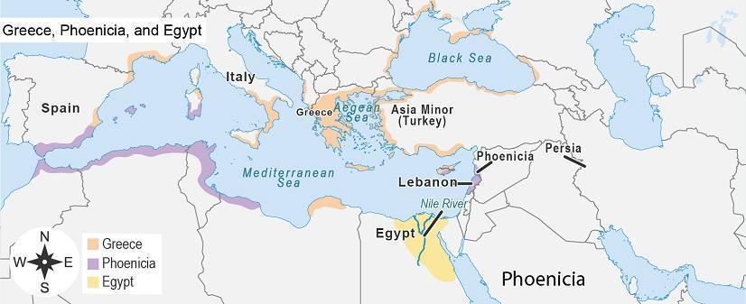 FREE The Map Shows Lands Settled By Greeks Phoenicians And 