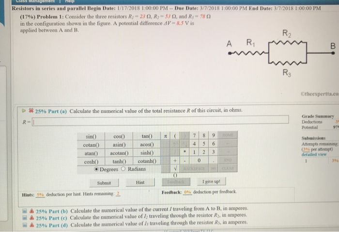 Solved Resistors In Series And Parallel Begin Date 1 17
