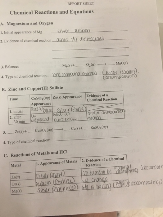 Balancing Chemical Equations Worksheet B