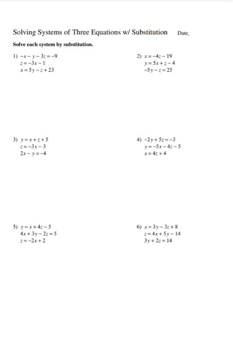 Filled with easy equations, practice problems, and even vocab cards, your child will be an algebra whiz in no time. Algebra 2 Solving Systems Of Equations Answer Key / Stack ...