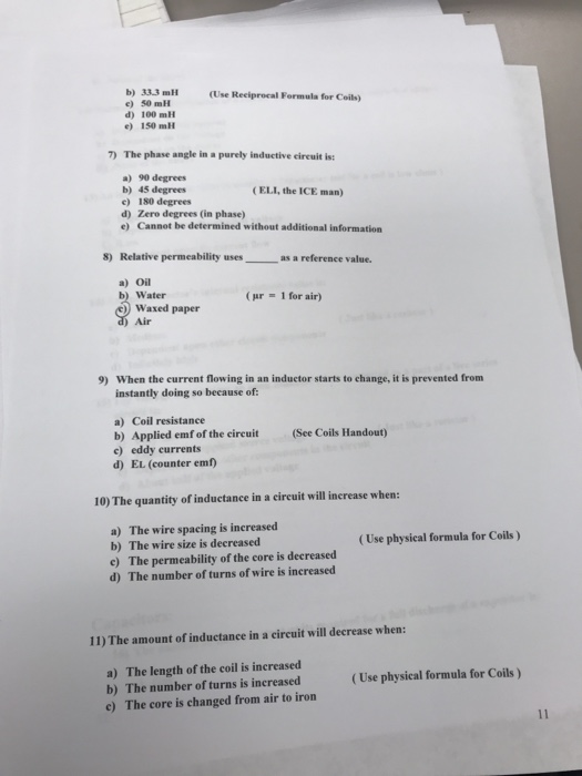 Solved Coils 1 A Series R L Circuit S Time Constant Wil