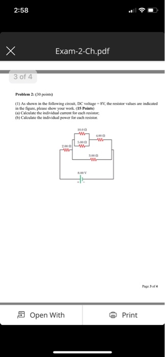 Solved 2 58 Exam 2 Ch Pdf 3 Of 4 Problem 2 30 Points