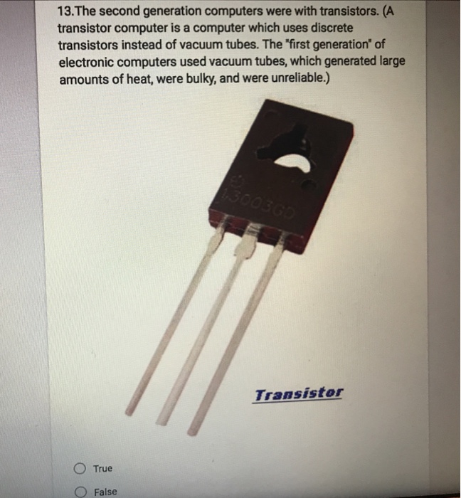 Solved 13 The Second Generation Computers Were With Trans
