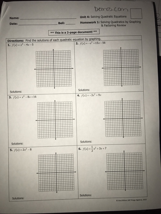 How are ratios,rates and unit rates used to solve problems? Solved: Demos. Cam Unit 4: Solving Quadratic Equations Nam... | Chegg.com