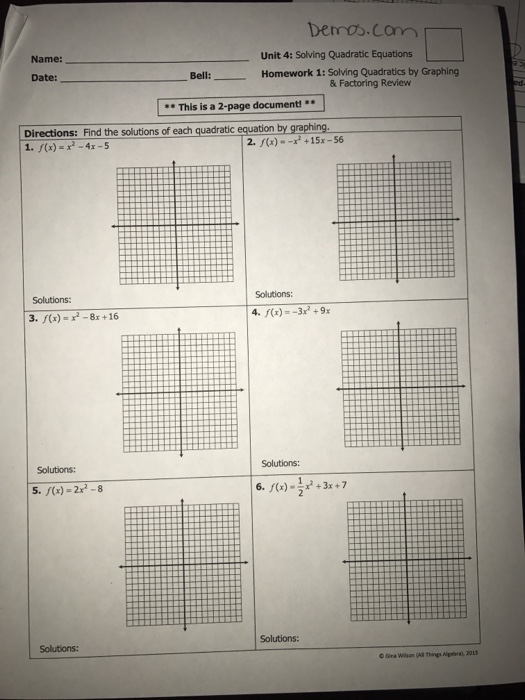 Quadratic Equations And Plex Numbers Algebra 2 Unit 4 Distance Learning Unit 4 Solving Quadratic Equations Answer Key - Tessshebaylo.