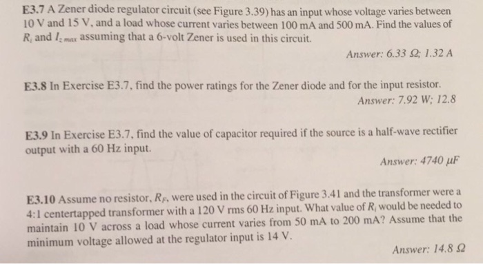 E3 7 A Zener Diode Regulator Circuit See Figure 3