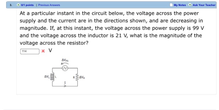 Solved At A Particular Instant In The Circuit Below The