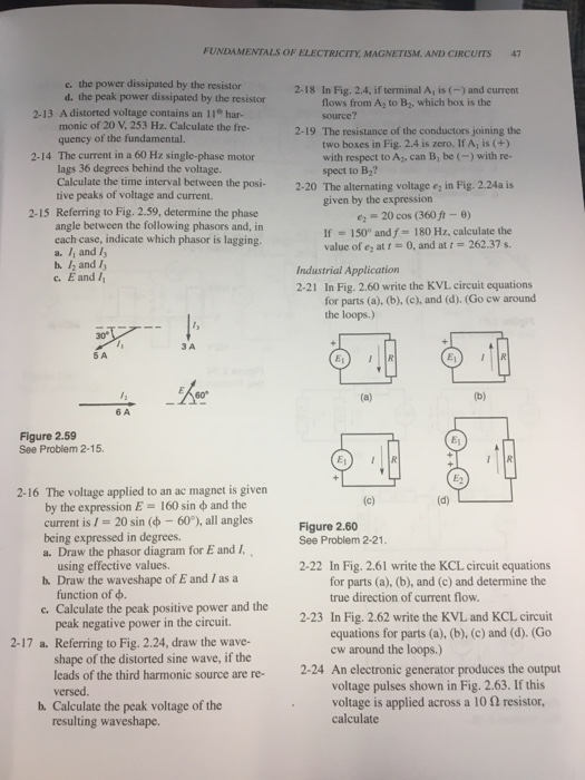 Solved Fundamentals Of Electricity Magnetism And Circuit