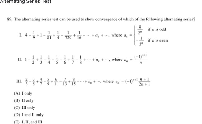 Solved Alternating Series Test 89. The Alternating Series | Chegg.com