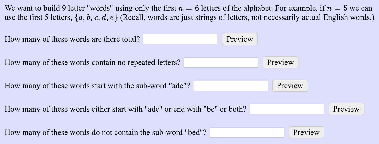 A rich vocabulary for kids is also necessary to sharpen their communication skills. Solved We Want To Build 9 Letter Words Using Only Chegg Com