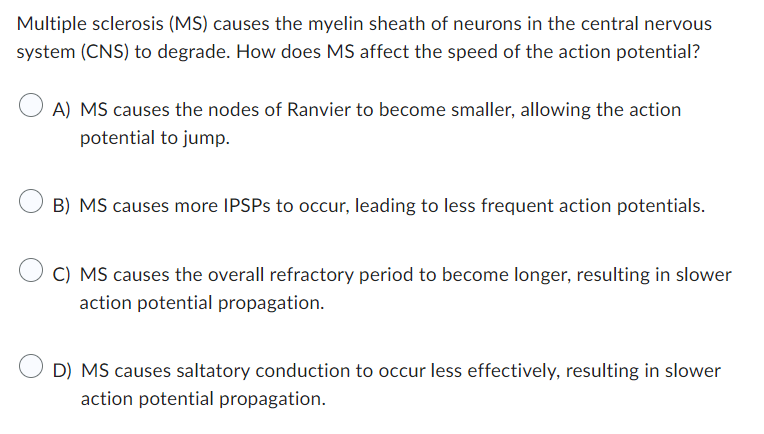 [solved]: multiple sclerosis (ms) causes the myelin shea