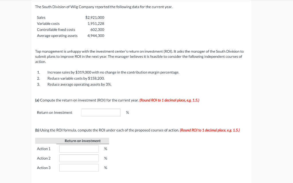 The South Division Of Wiig Pany Reported The Chegg The south Division of wiig Company reported the following data the current year.
