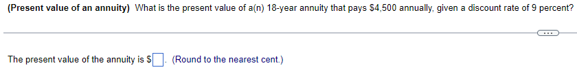 Solved (present value of an annuity) what is the present
