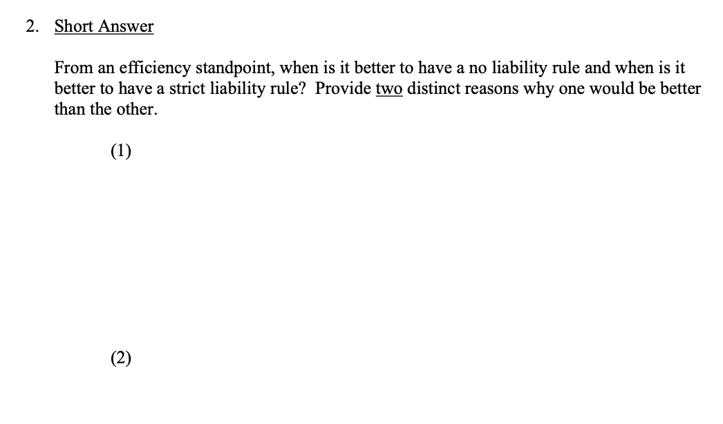 Solved from an efficiency standpoint, when is it better to