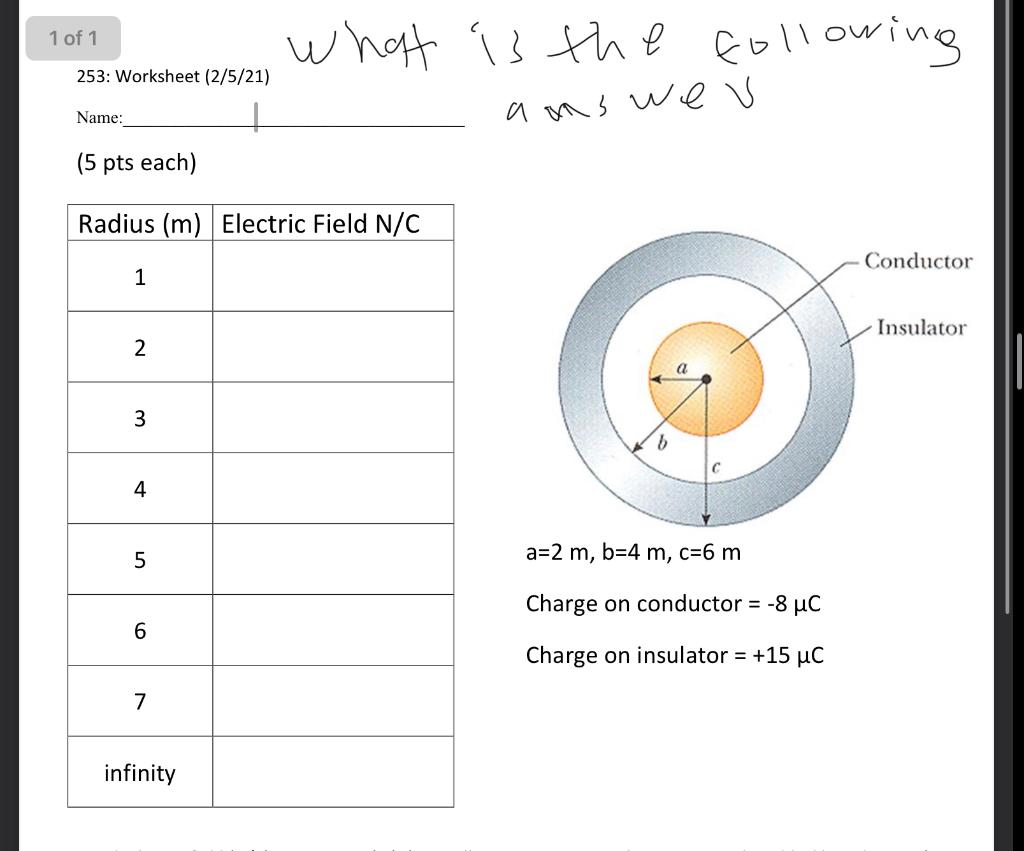 A worksheet that explores conductors and insulators. Solved 1 Of 1 What Is The Following 253 Worksheet 2 5 21 Chegg Com
