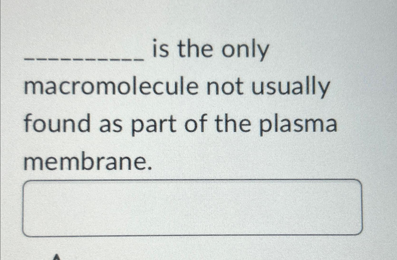 Solved is the only macromolecule not usually found as part