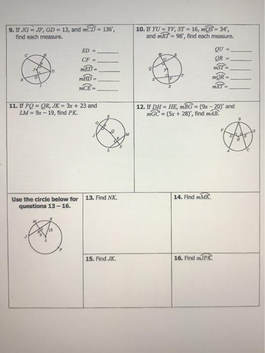 If de = ge, hu = 3r +. Solved Name Unit 8 Circles Homework 3 Chords Arcs Date Chegg Com