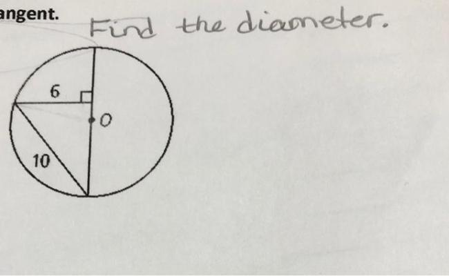 Angent. Find The Diameter. | Chegg.com