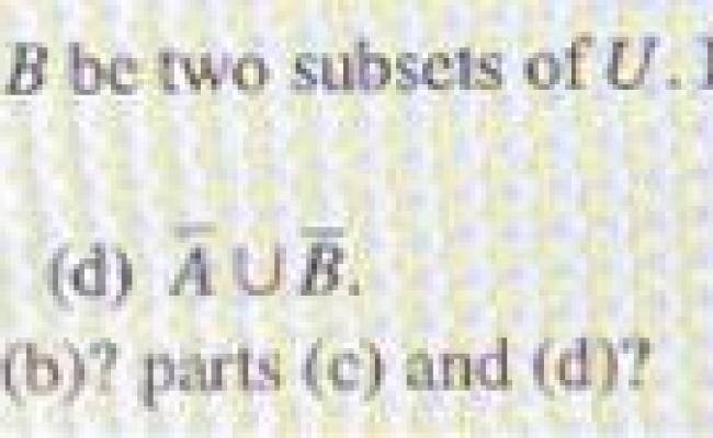 Solved 26. Let U Be A Universal Set And Let A And B Be Two | Chegg.com