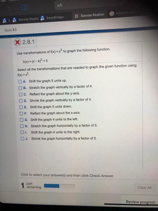 73 reviews for pearson realize, 1.3 stars: Solved Aa Savvas Realize Savvas Realiz Easybridge Quiz 3 Chegg Com