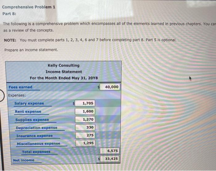 Solved comprehensive problem 1 part