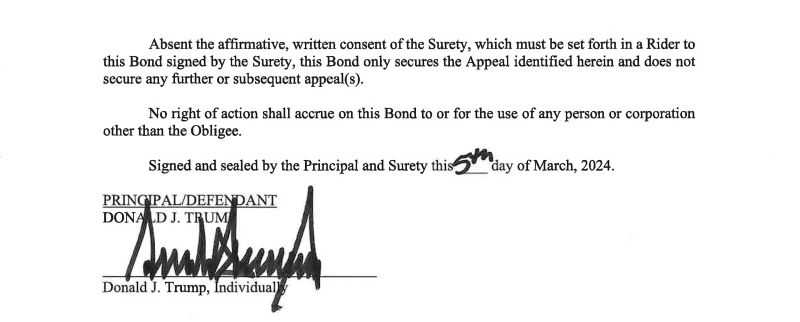 Trump pays  million bond in E. Jean Carroll defamation case