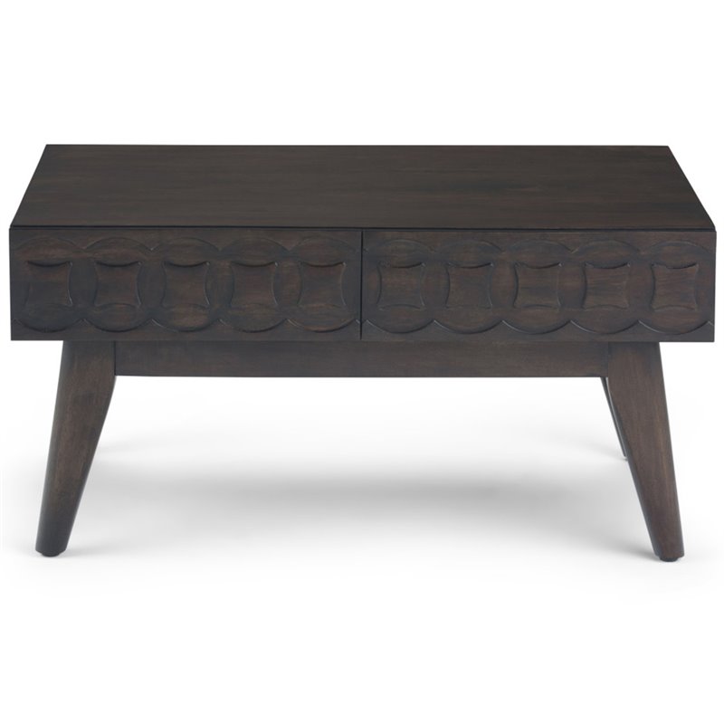 Simpli Home Wainwright Solid Mango Wood 36 Inch Wide Mid Century Modern Coffee Table In Chestnut Brown Axcwai 01