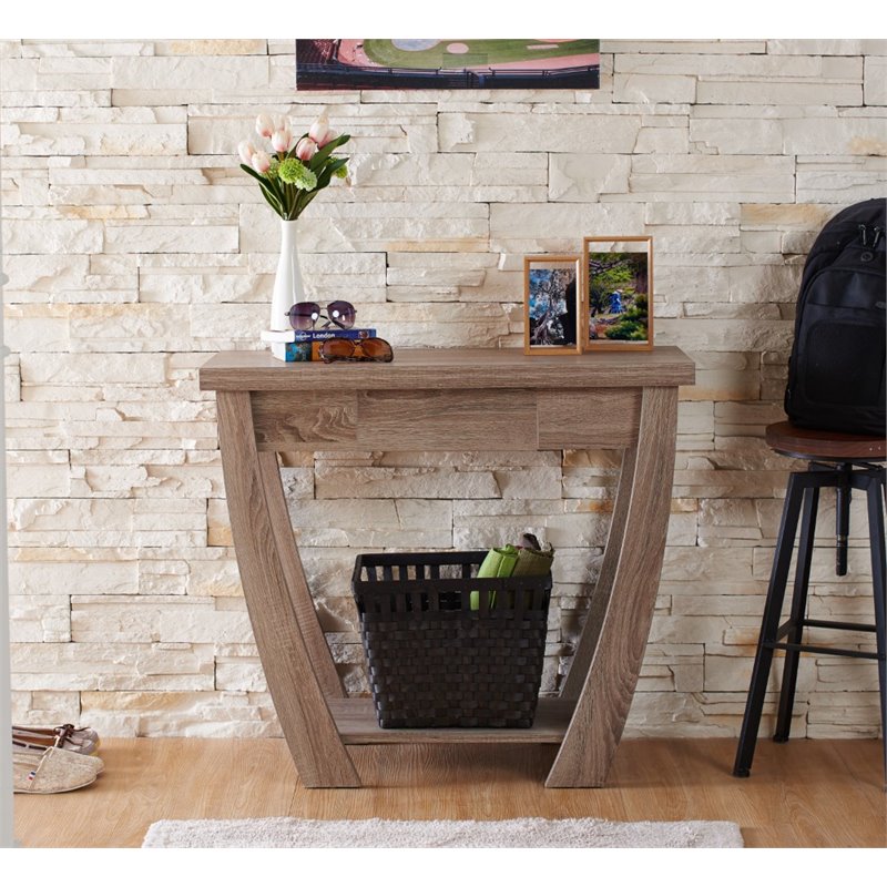 Furniture Of America Quaint Modern Wood Console Table In Light Oak Idi 151109