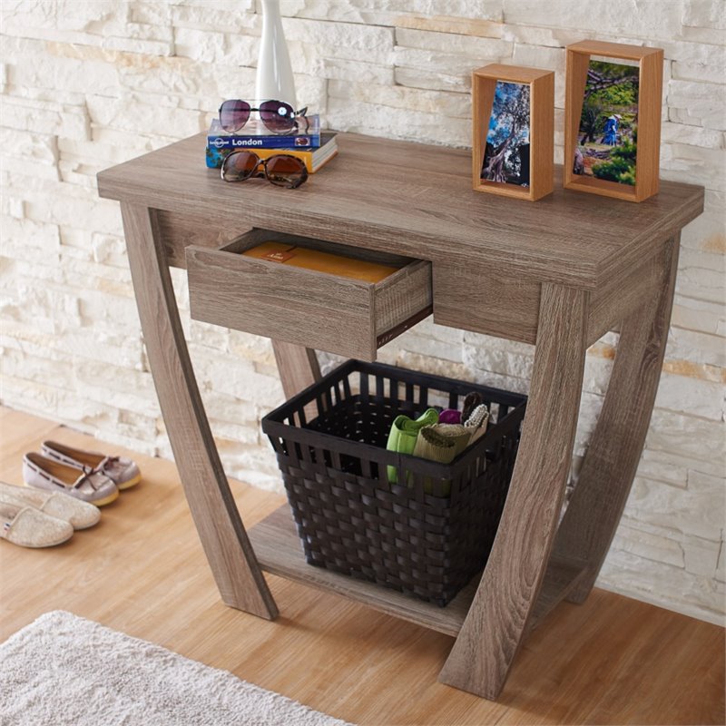 Furniture Of America Quaint Modern Wood Console Table In Light Oak Idi 151109