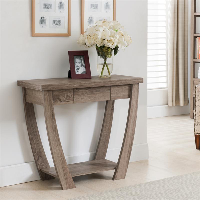 Furniture Of America Quaint Modern Wood Console Table In Light Oak Idi 151109