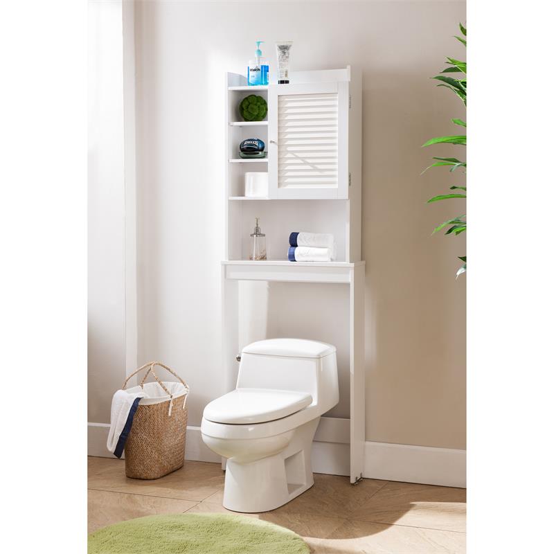Furniture Of America Daza Modern Wood Bathroom Space Saving Cabinet In White Idi 151146