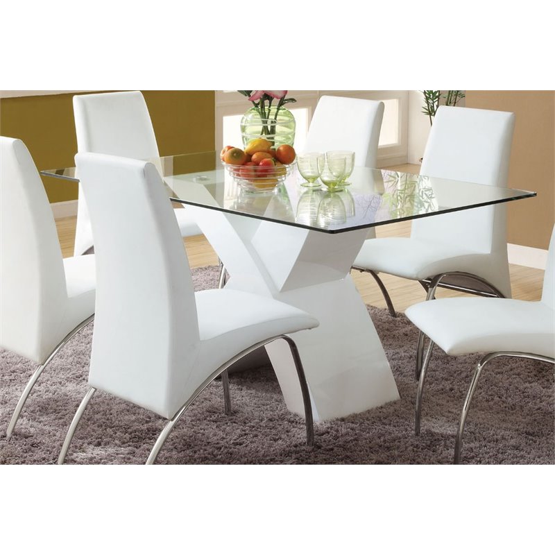 Furniture Of America Duell Contemporary Wood Dining Table In White Idf 8370wh T