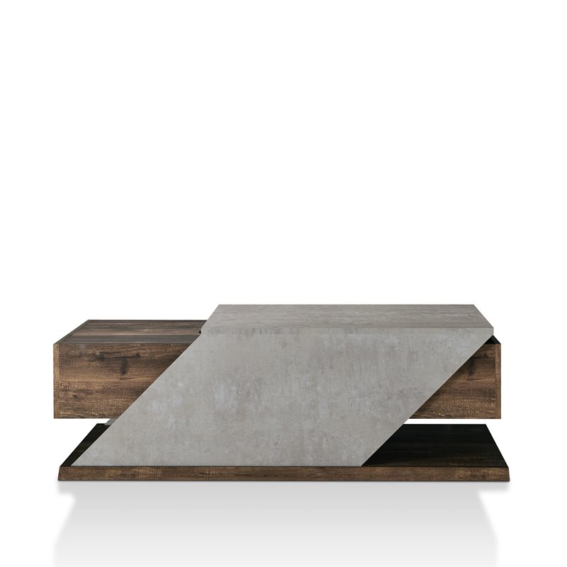 Furniture Of America Menster Modern Wood Coffee Table In Reclaimed Oak Fgi 1890c25