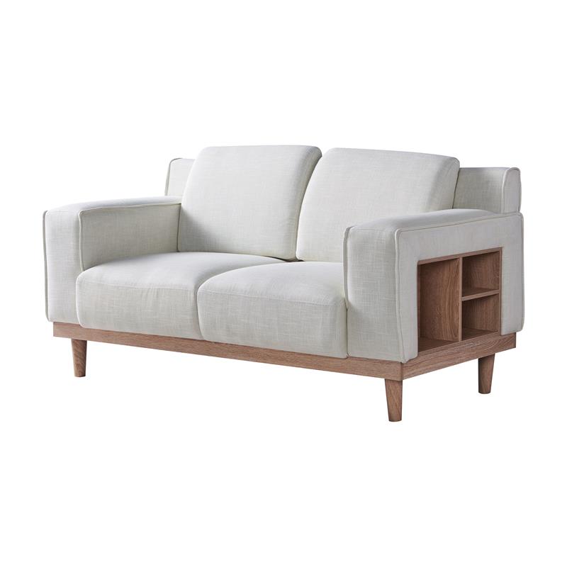 Furniture Of America Kasma Modern Wood Frame Loveseat With Storage In Cream Idi 190631lv