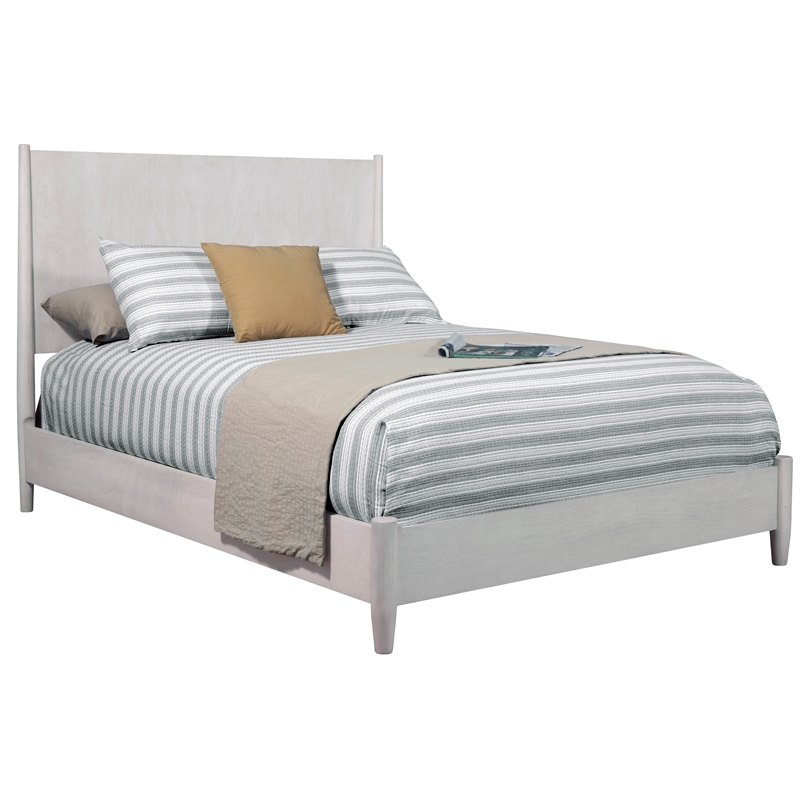 Alpine Furniture Flynn Mid Century Modern Wood Queen Panel Bed In Gray 966g 01q