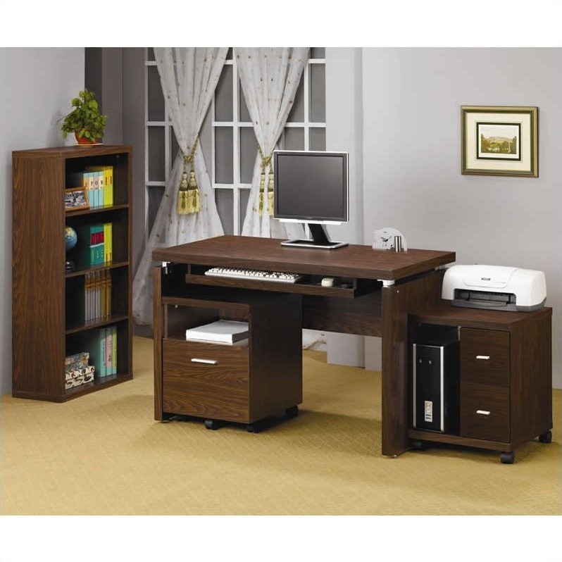 Coaster Russell 2 Drawer Printer Stand In Medium Oak 800832