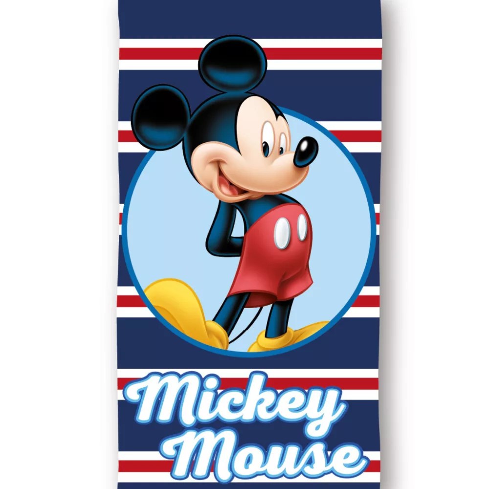 Disney Mickey Mouse strandlaken Navy Stripe sneldrogend 70 x 140 cm - polyester