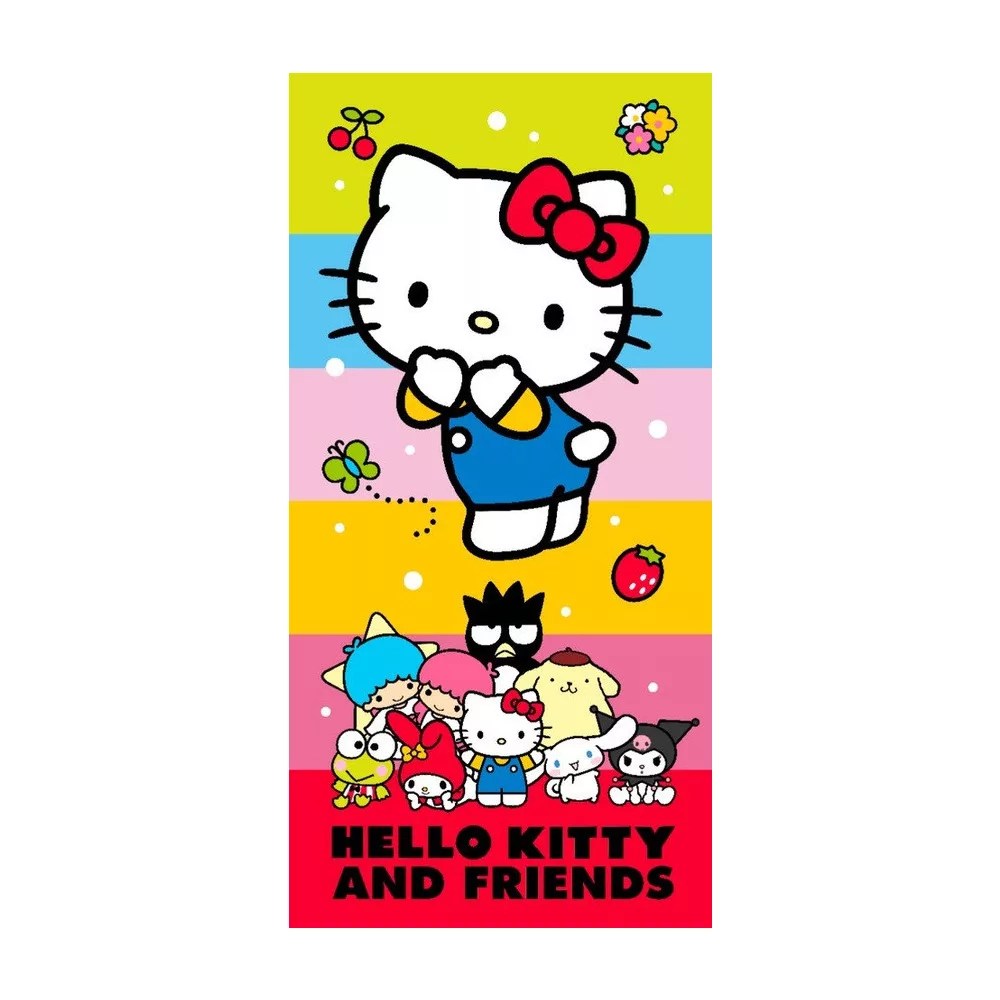 Hello Kitty strandlaken Cute Friends sneldrogend 70 x 140 cm - polyester