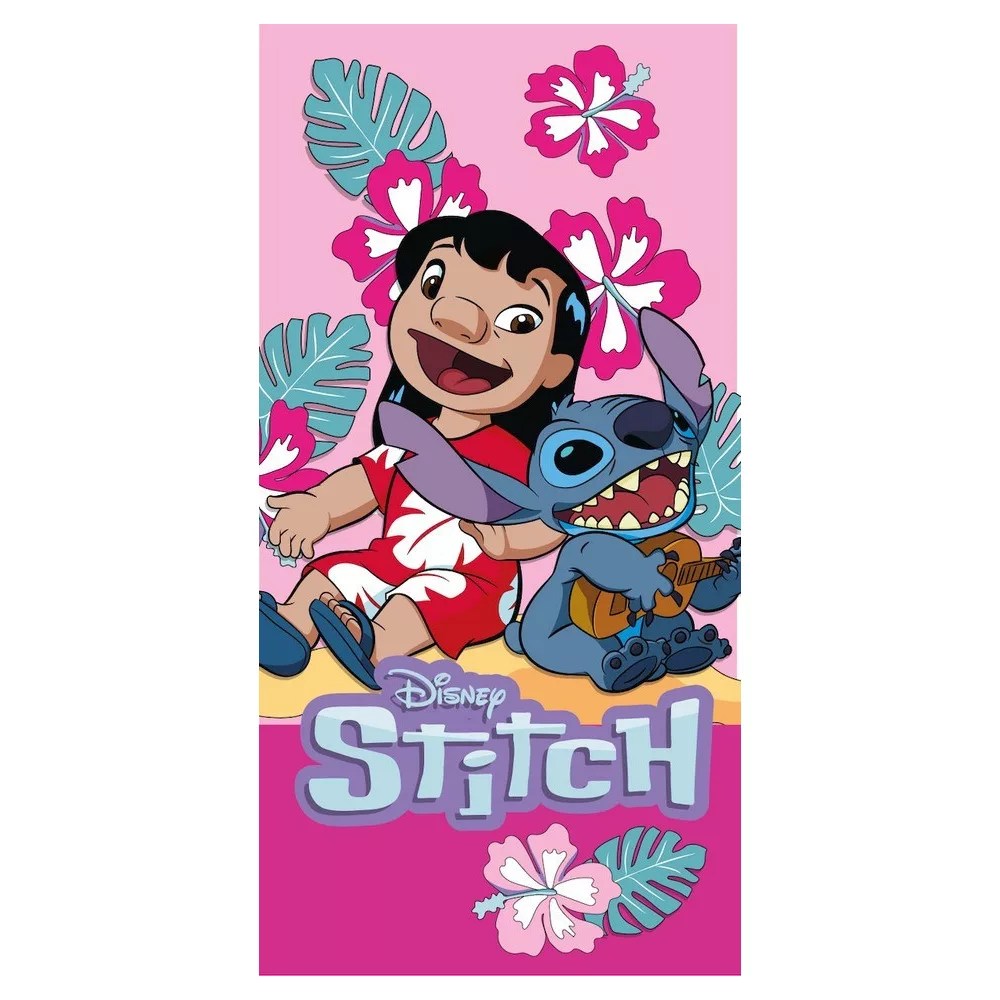 Lilo en Stitch strandlaken Ukulele Time sneldrogend 70 x 140 cm - polyester