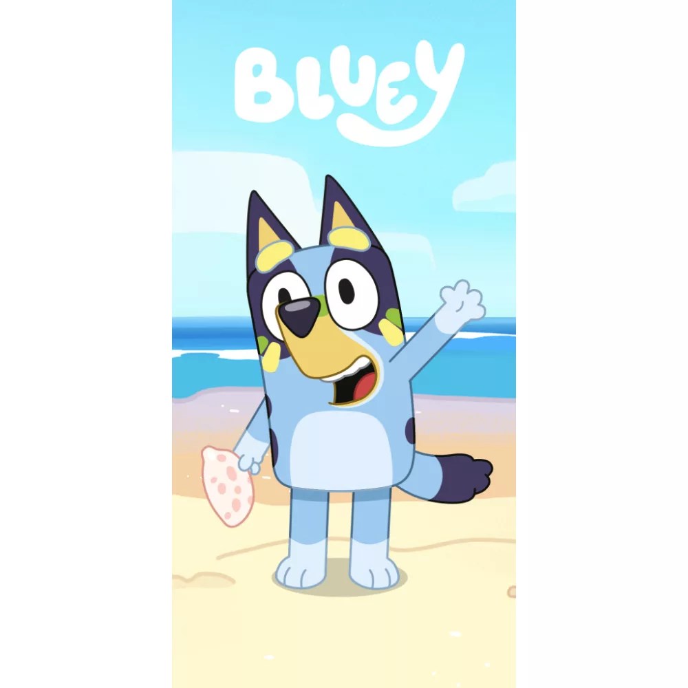 Bluey strandlaken Seaside Play sneldrogend 70 x 140 cm - polyester