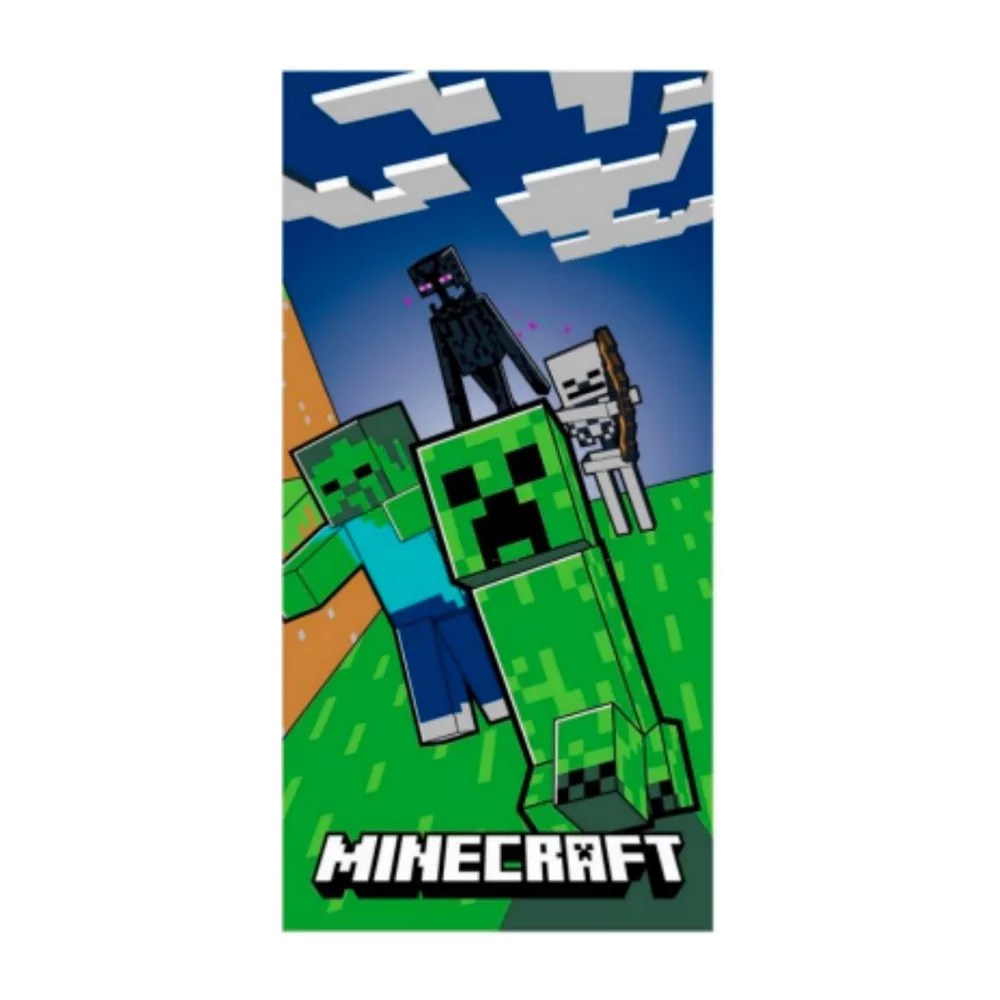 Minecraft strandlaken Danger Zone sneldrogend 70 x 140 cm - polyester